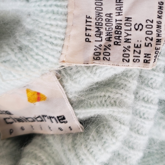 SOLD Vintage Lambswool Angora Turtleneck Sweater in Mint - Picture 7 of 7